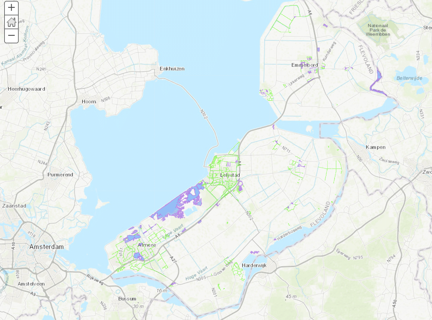 Waterinformatie aanvragen - kaart Flevoland