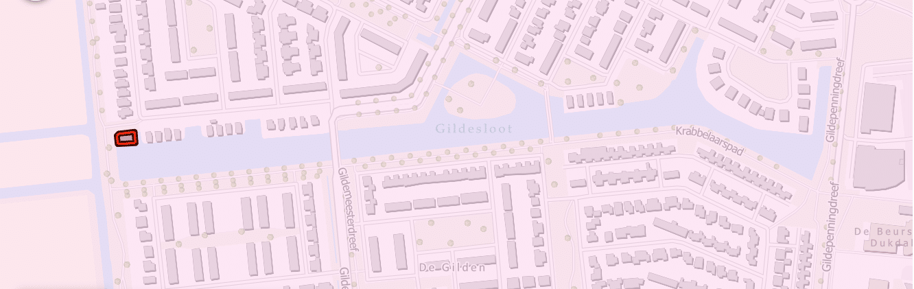 een kaart waarop getoond wordt waar de pilot lokale verondieping plaats vindt